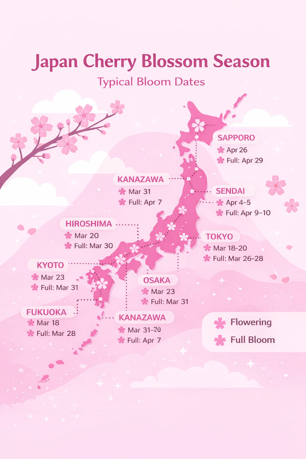 Japan sakura map
